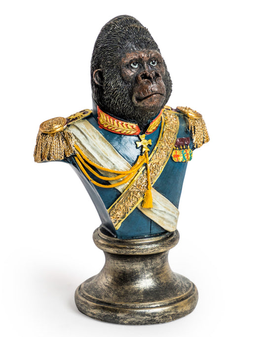Gentry Gorilla Bust – Sophisticated Resin Sculpture with Attitude