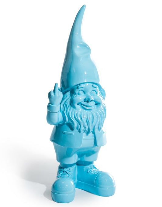 Medium Bright Blue "Naughty Gnome" Figure – Cheeky & Colourful Garden Decor