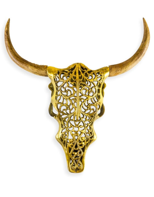Gold Bison Skull