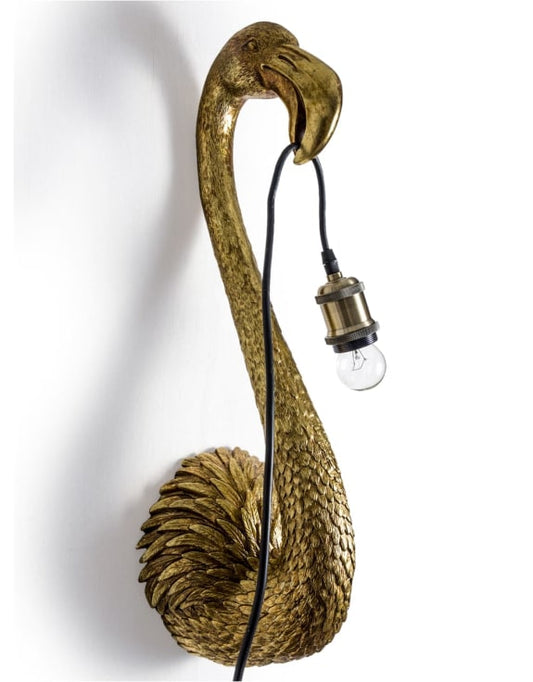 Gold Flamingo Head Wall Light – Elegant and Unique Lighting Fixture | Sign of the times Stoke