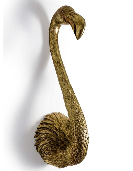 Gold Flamingo Wall Head – Elegant Animal Wall Decor | Sign of the times Stoke