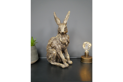 Gold Hare Ornament - Elegant Resin Hare with Twisted Willow Effect | Sign of the times Stoke