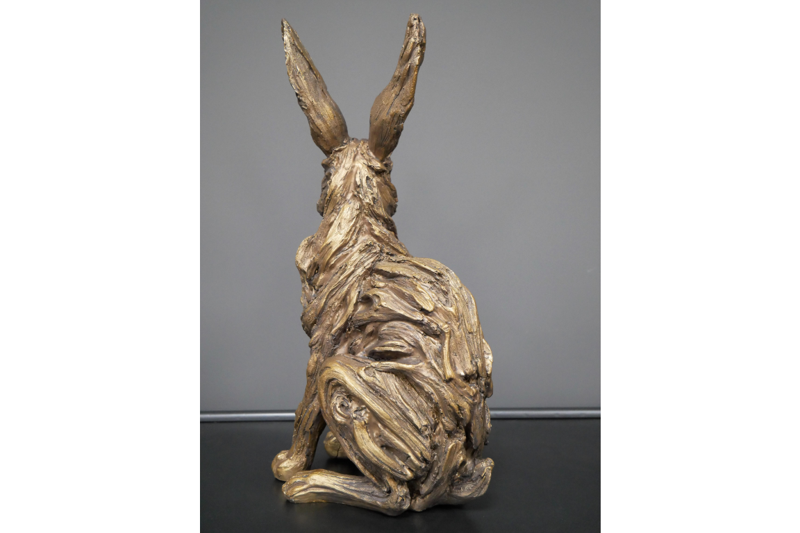 Gold Hare Ornament - Elegant Resin Hare with Twisted Willow Effect | Sign of the times Stoke