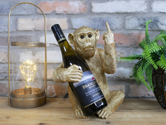 Up Yours Monkey Gold Wine Holder – Quirky & Bold Bottle Display