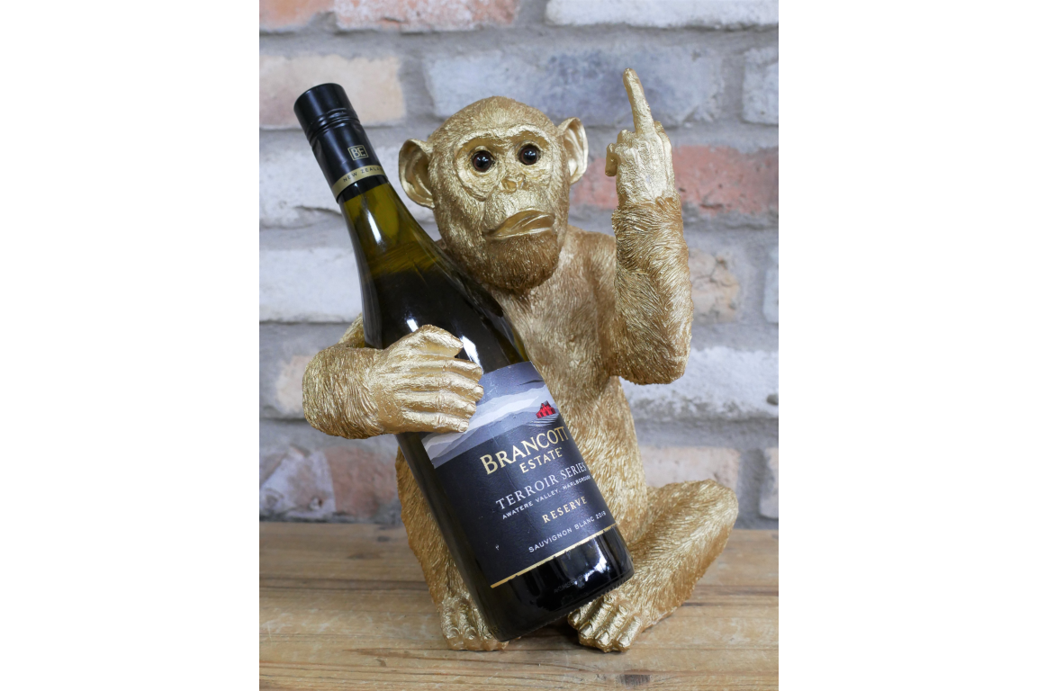 Up Yours Monkey Gold Wine Holder – Quirky & Bold Bottle Display