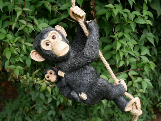 Hanging Monkey & Baby - Adorable Resin Figurine | Sign of the times Stoke