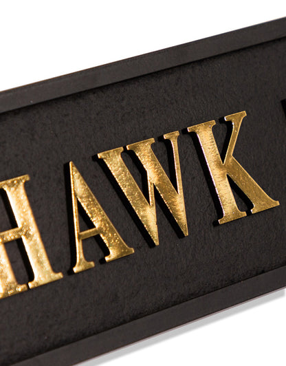 Black & Gold "Hawk Tuah" Wall Sign – Bold Quirky MDF Decor