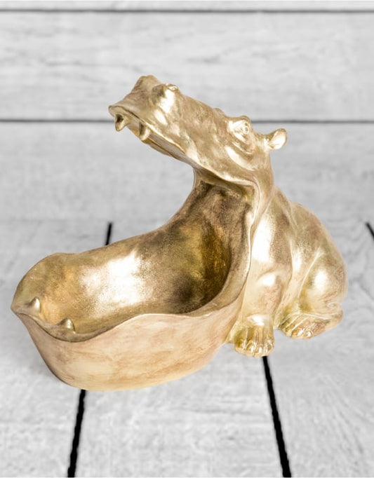 Gold Hungry Hippo Storage Bowl - Unique Decorative Organizer