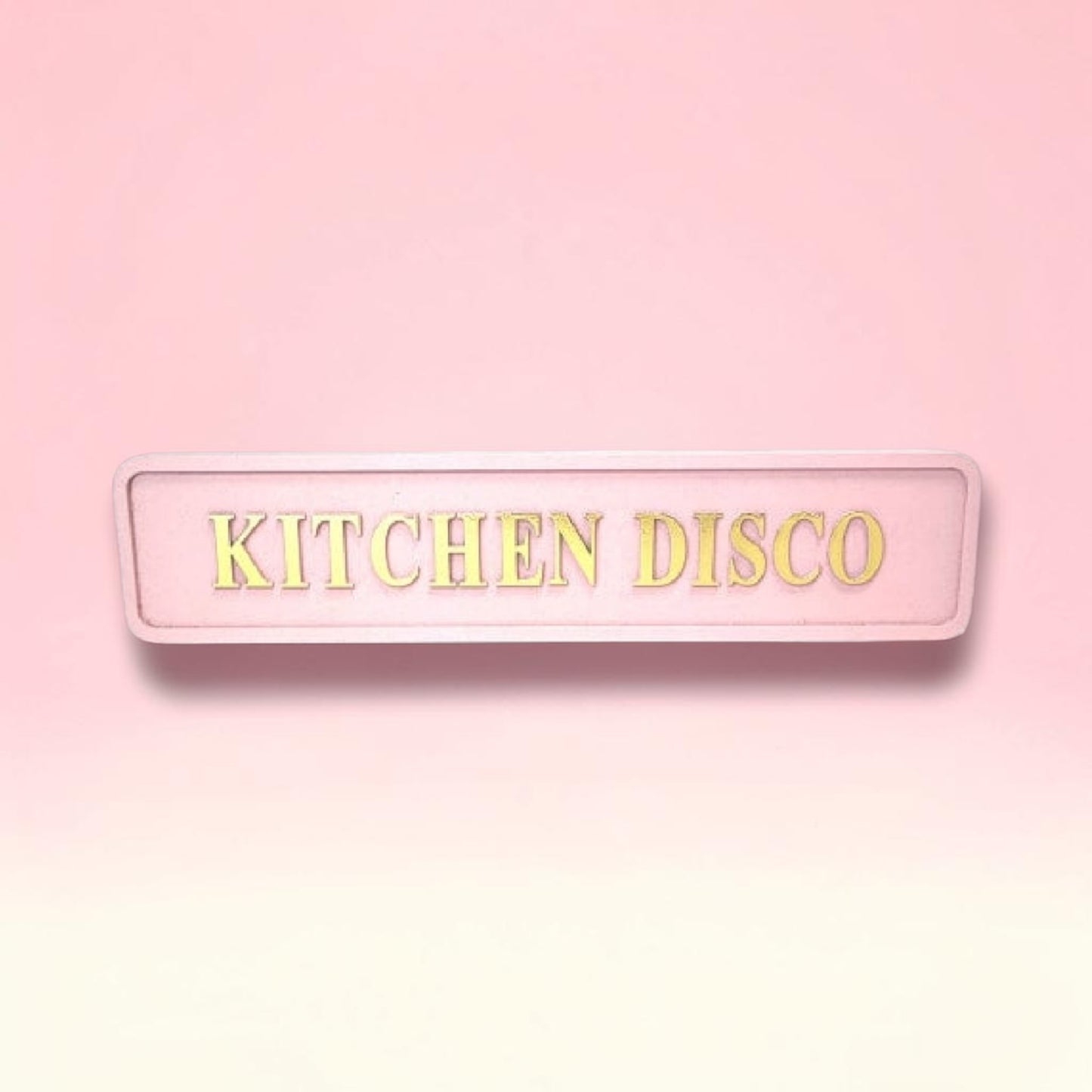 “Kitchen Disco” Wall Sign – Pink & Gold Fun Kitchen Décor