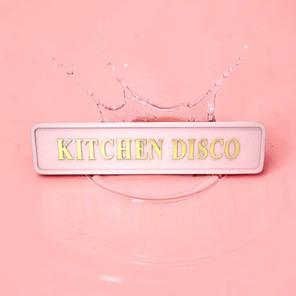 “Kitchen Disco” Wall Sign – Pink & Gold Fun Kitchen Décor