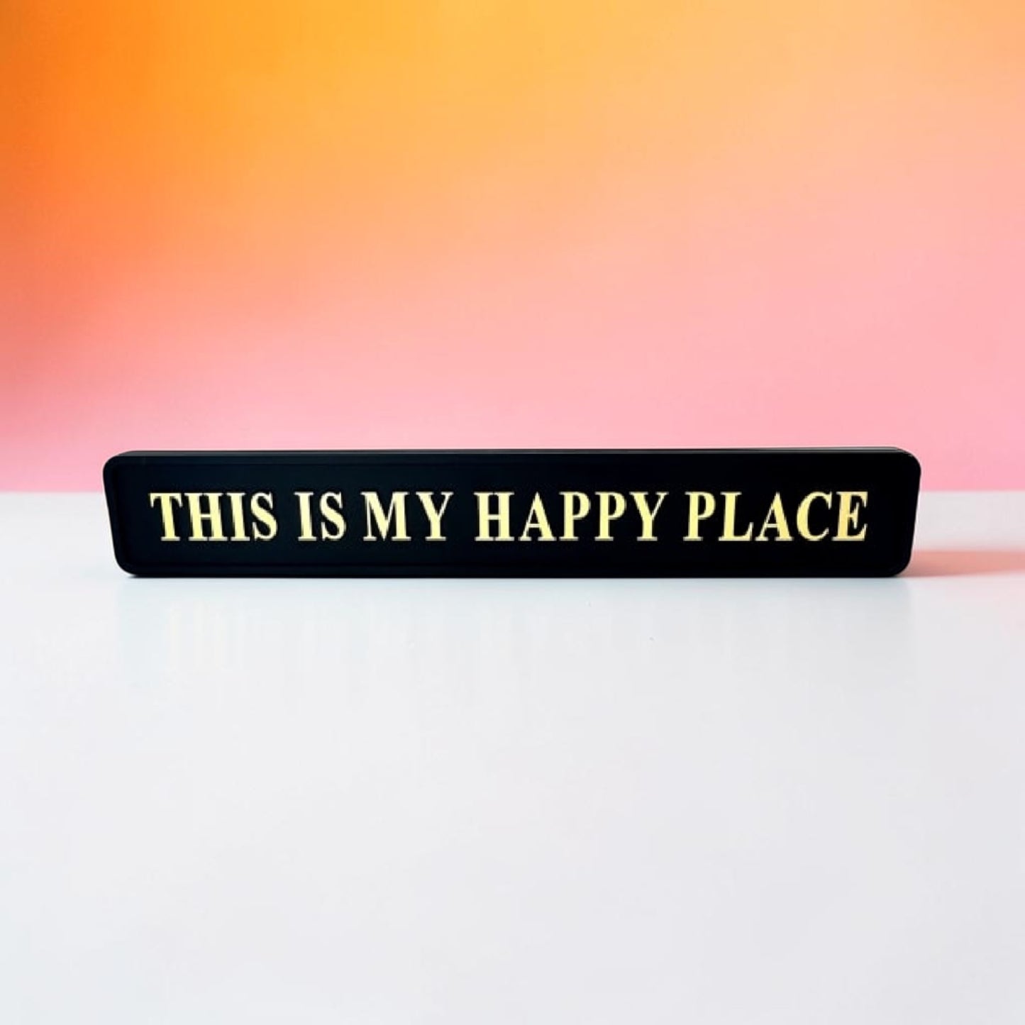 Black & Gold “This Is My Happy Place” Wall Sign – Statement Home Décor | Sign of the times Stoke
