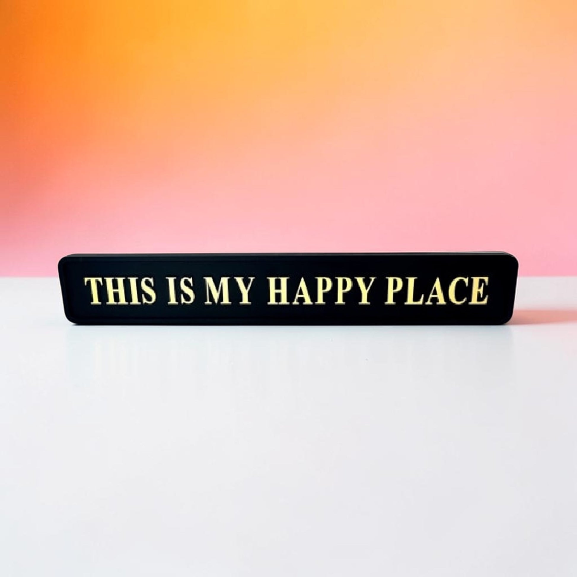 Black & Gold “This Is My Happy Place” Wall Sign – Statement Home Décor | Sign of the times Stoke