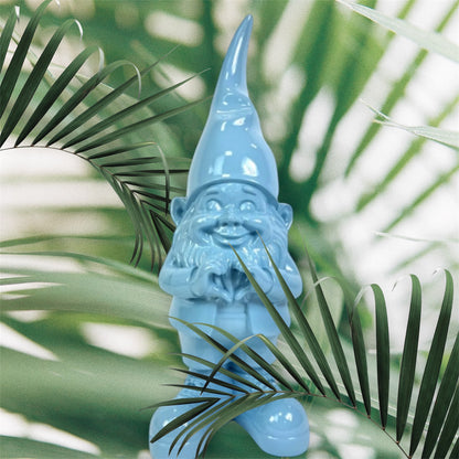 Medium Bright Blue "Heart Hands" Gnome Figure – Whimsical and Loving Decor