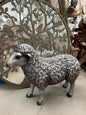 Silver/Grey Resin Sheep – Large Decorative Animal Sculpture