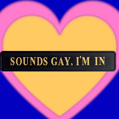 Sounds Gay, I'm In" Sign - Black and Gold MDF Wall Art