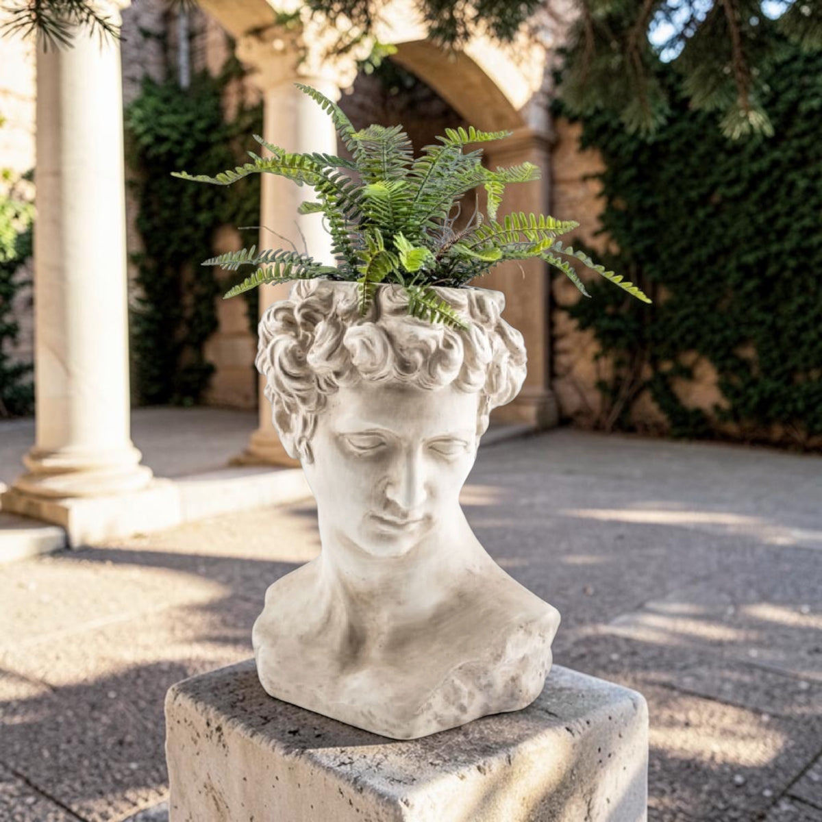 Stone Effect David Bust Flower Pot – Classical Planter | Sign of the times Stoke