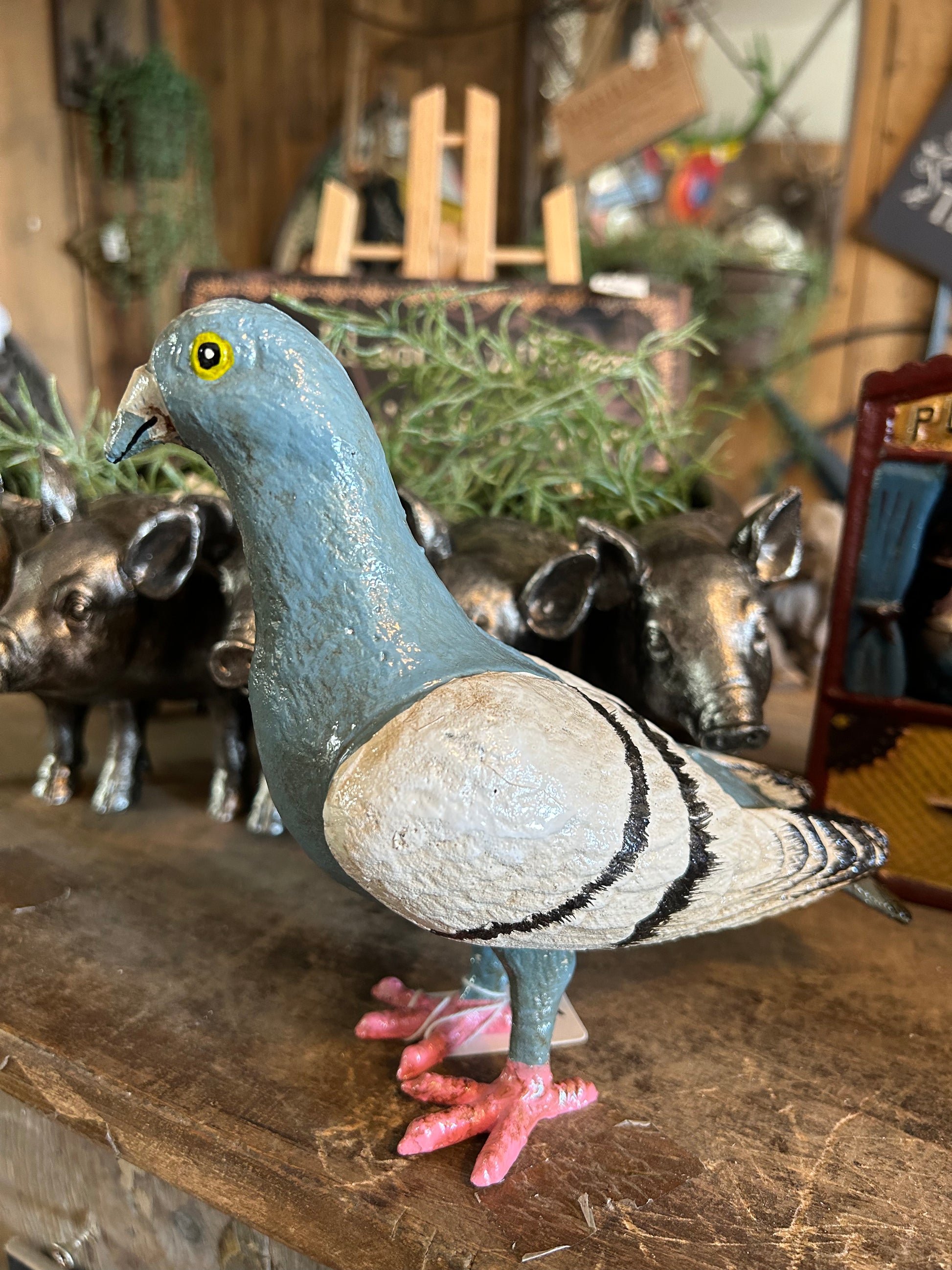 Classic Cast Iron Pigeon Ornament – Timeless Decorative Piece | Sign of the times Stoke