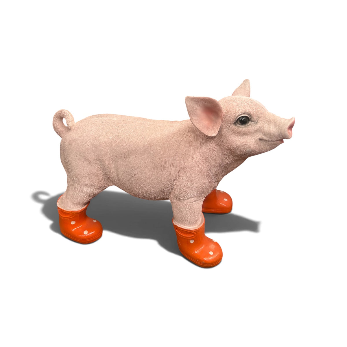Pig with Orange Wellies – Cute Resin Pig Ornament | Sign of the times Stoke