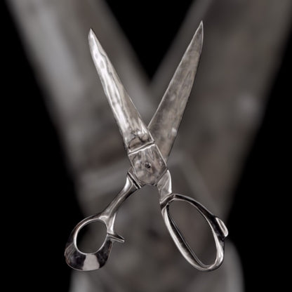 Large Polished Aluminium Scissors Wall Decor - Perfect for Barbers and Hair Salons
