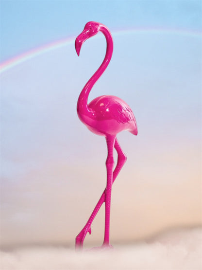 Electric Pink Standing Flamingo Figure – Vibrant and Unique Home Decor