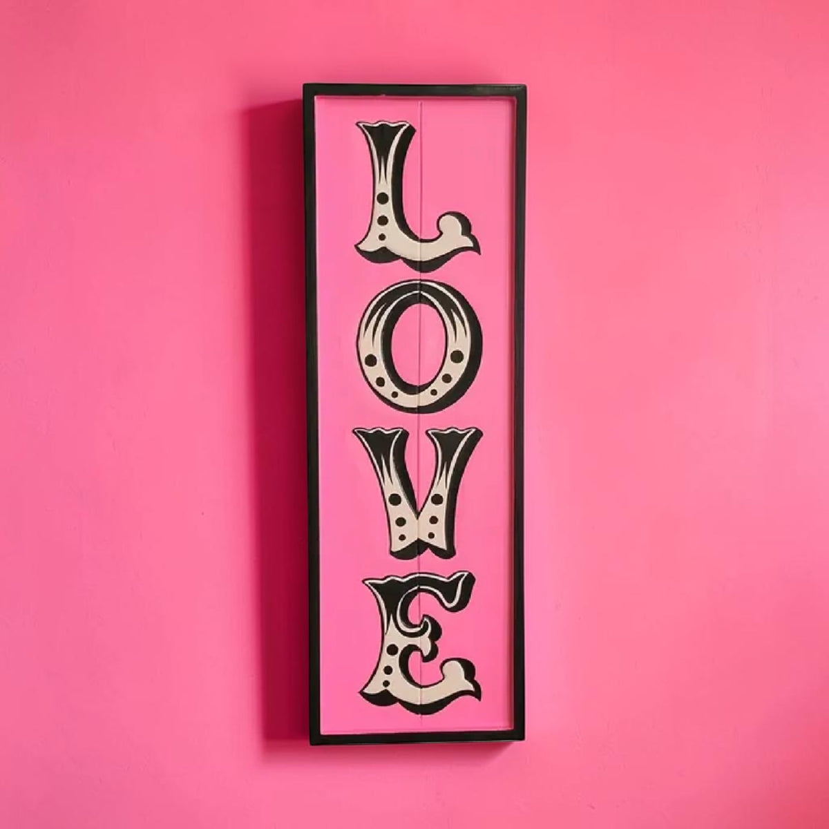 Neon Pink "LOVE" Sign - MDF Wall Art