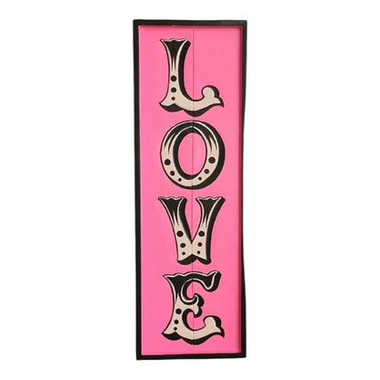 Neon Pink "LOVE" Sign - MDF Wall Art