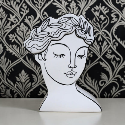 Monochrome Lady Vase - Elegant Ceramic Decor for Modern Interiors