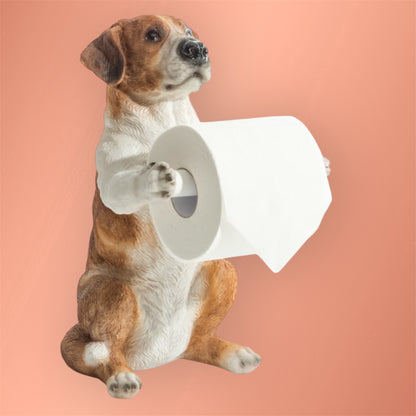 Helpful Hound Toilet Roll Holder - Adorable Resin Dog Design