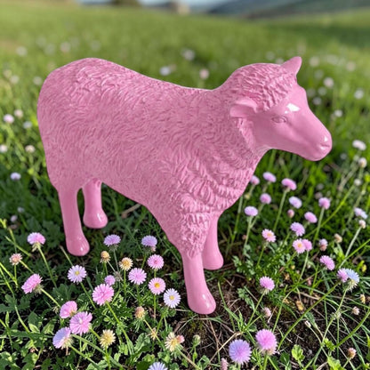 Large Bright Pink Sheep Figure – Colourful Statement Animal Ornament | Sign of the times Stoke