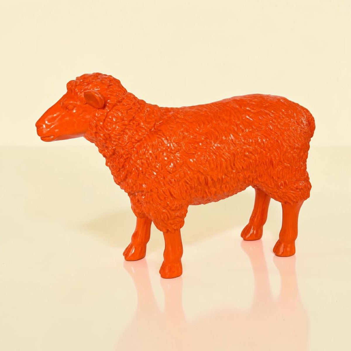 Large Bright Orange Sheep Figure – Colourful Statement Animal Ornament