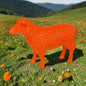 Medium Bright Orange Sheep Figure – Colourful Decorative Animal Ornament