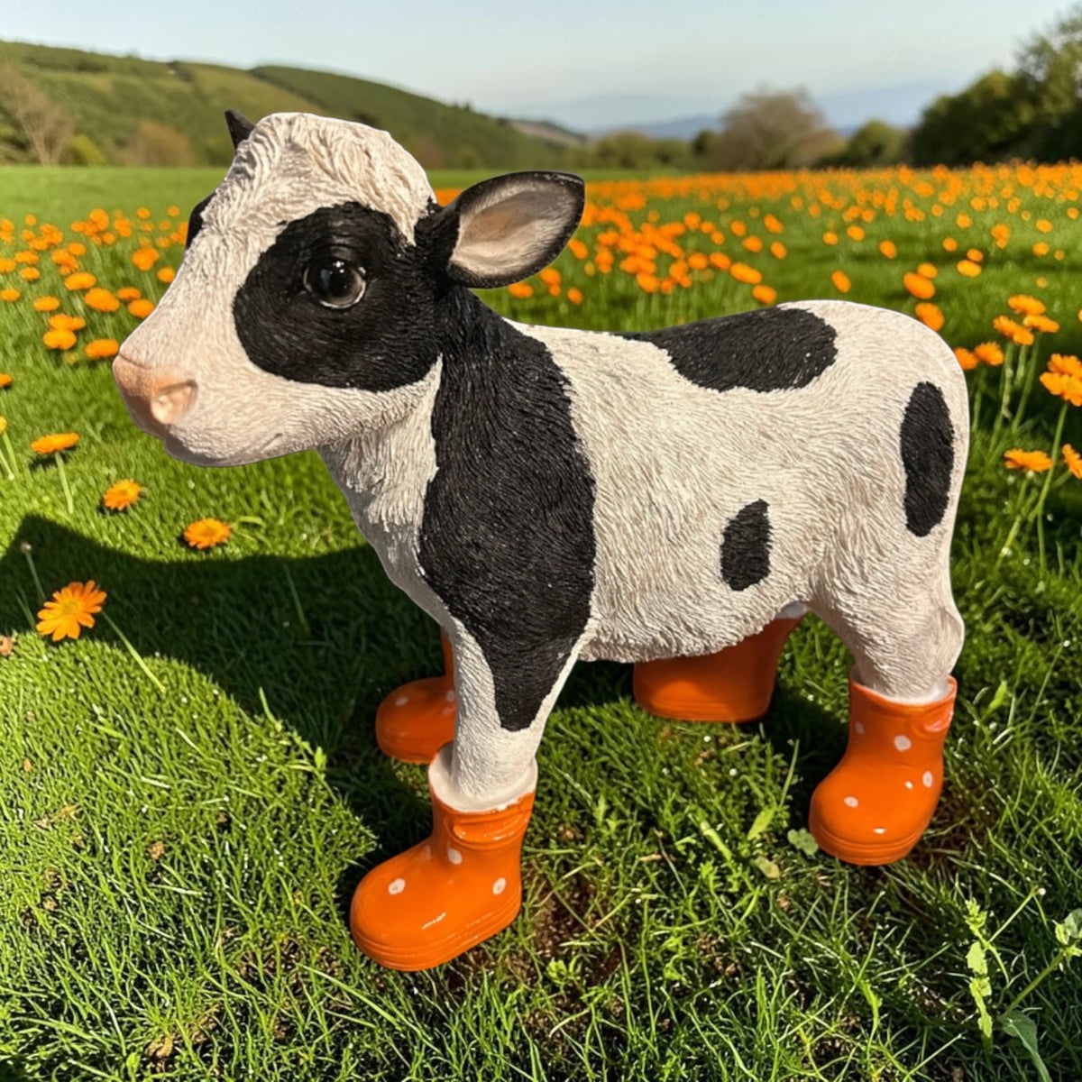Calf in Wellies – Adorable Farmyard Decorative Figurine | Sign of the times Stoke