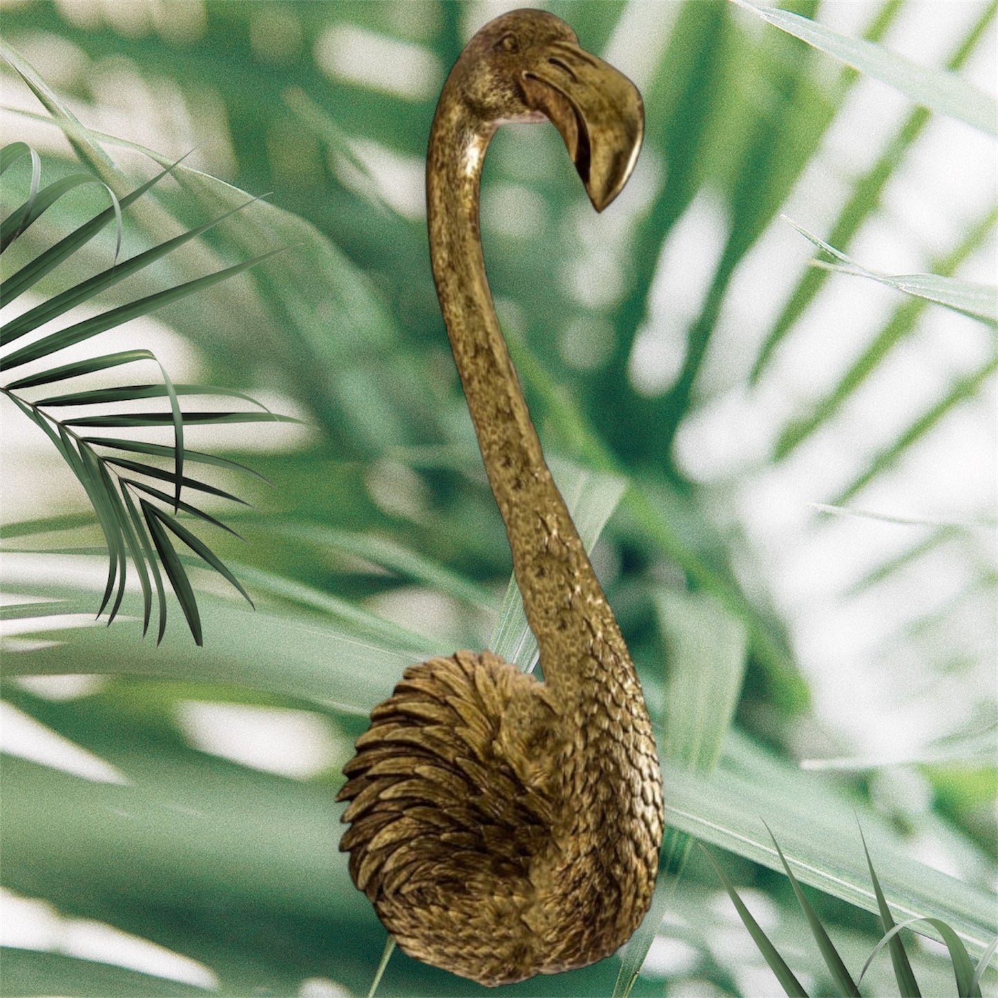 Gold Flamingo Wall Head – Elegant Animal Wall Decor