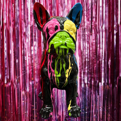 Frenchie Sculpture - Splash Painted Resin Figurine