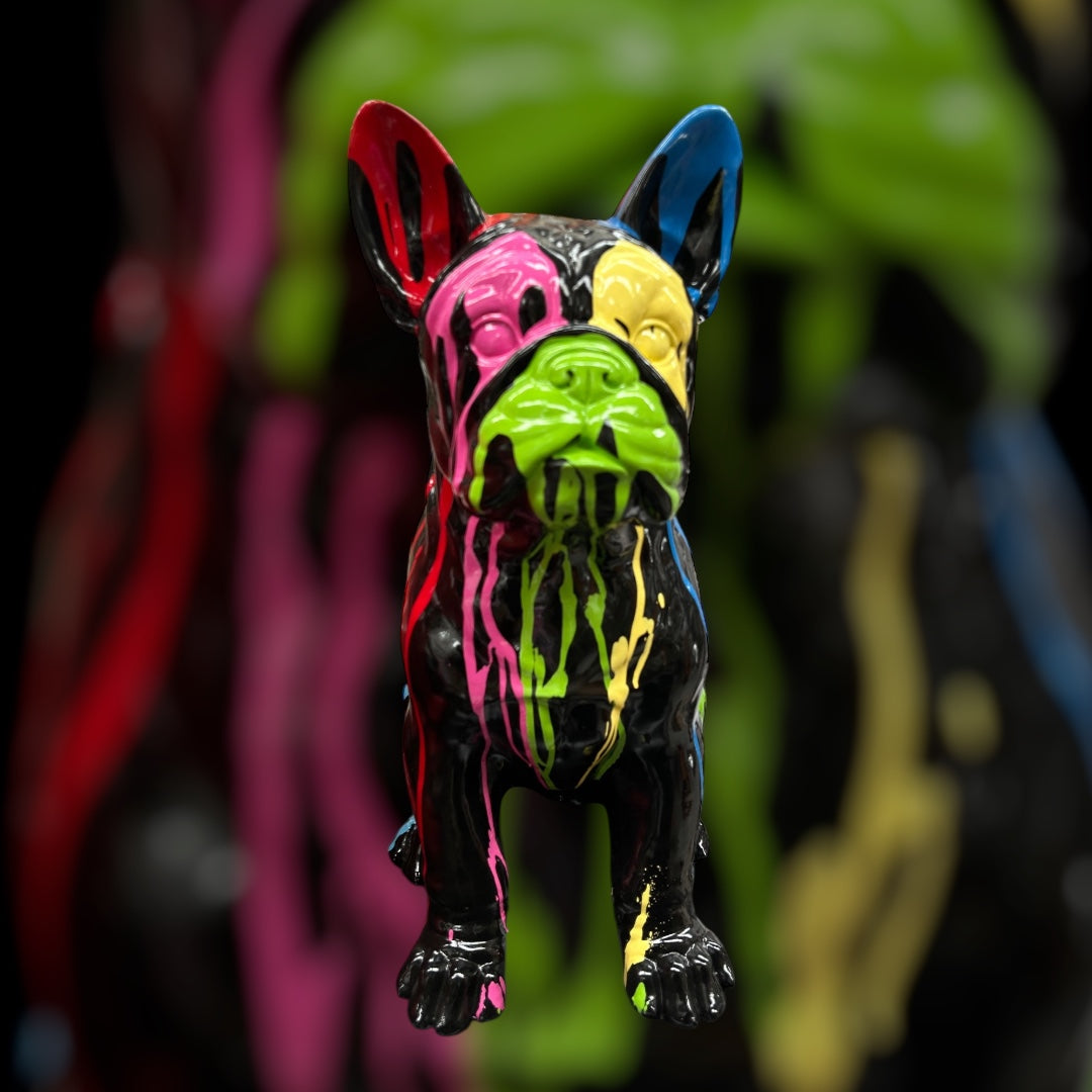 Frenchie Sculpture - Splash Painted Resin Figurine