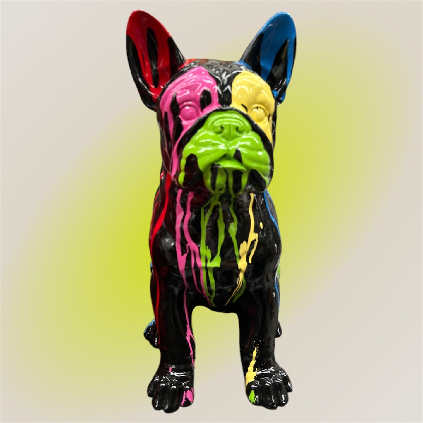 Frenchie Sculpture - Splash Painted Resin Figurine