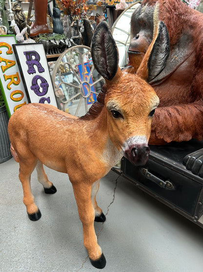 Large Brown Donkey Figure – 96cm Tall Decorative Animal Sculpture