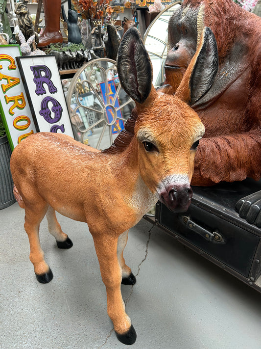 Large Brown Donkey Figure – 96cm Tall Decorative Animal Sculpture | Sign of the times Stoke