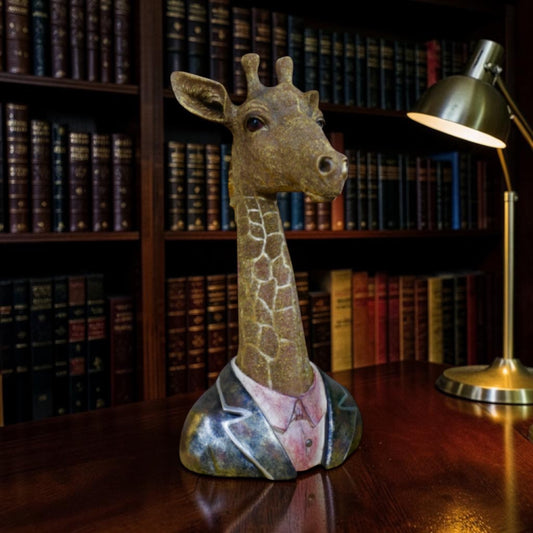 Detailed Resin Giraffe Bust – Elegant Free-Standing Sculpture | Sign of the times Stoke