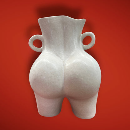 Cream Ceramic Bum Vase | Playful Modern Body-Shaped Home Decor