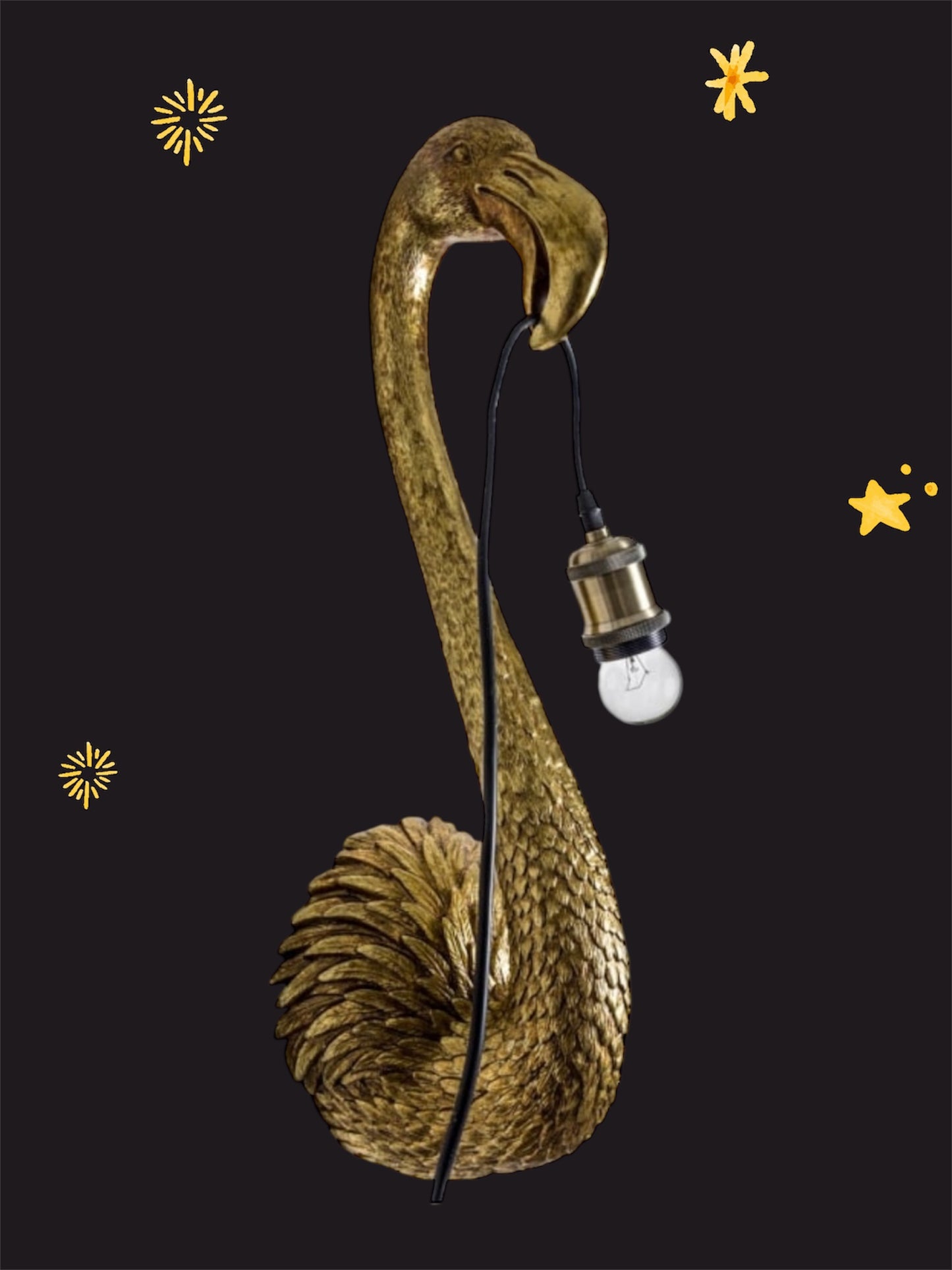 Gold Flamingo Head Wall Light – Elegant and Unique Lighting Fixture