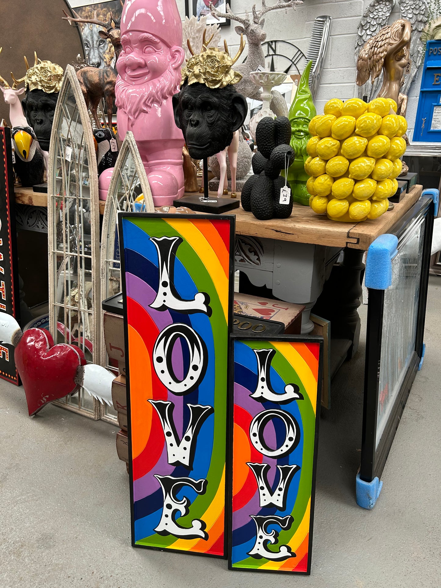 Rainbow "LOVE" Sign - Hand-Painted MDF Wall Art | Sign of the times Stoke