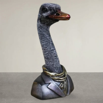 Ostrich Bust – Detailed Resin Sculpture of “Emu”
