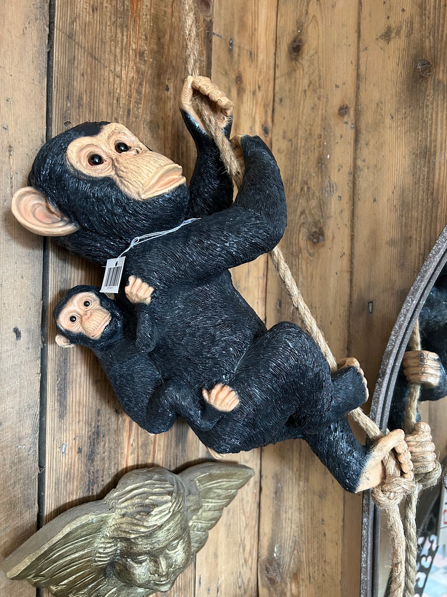 Hanging Monkey & Baby - Adorable Resin Figurine | Sign of the times Stoke