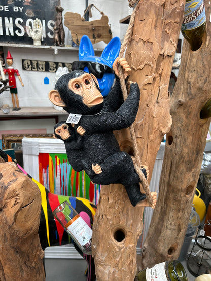 Hanging Monkey & Baby - Adorable Resin Figurine | Sign of the times Stoke