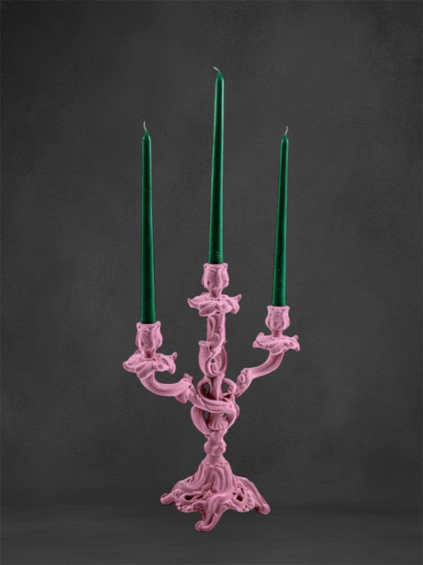 Pink Flock Candle Holder – Bold Velvet-Feel Statement Decor