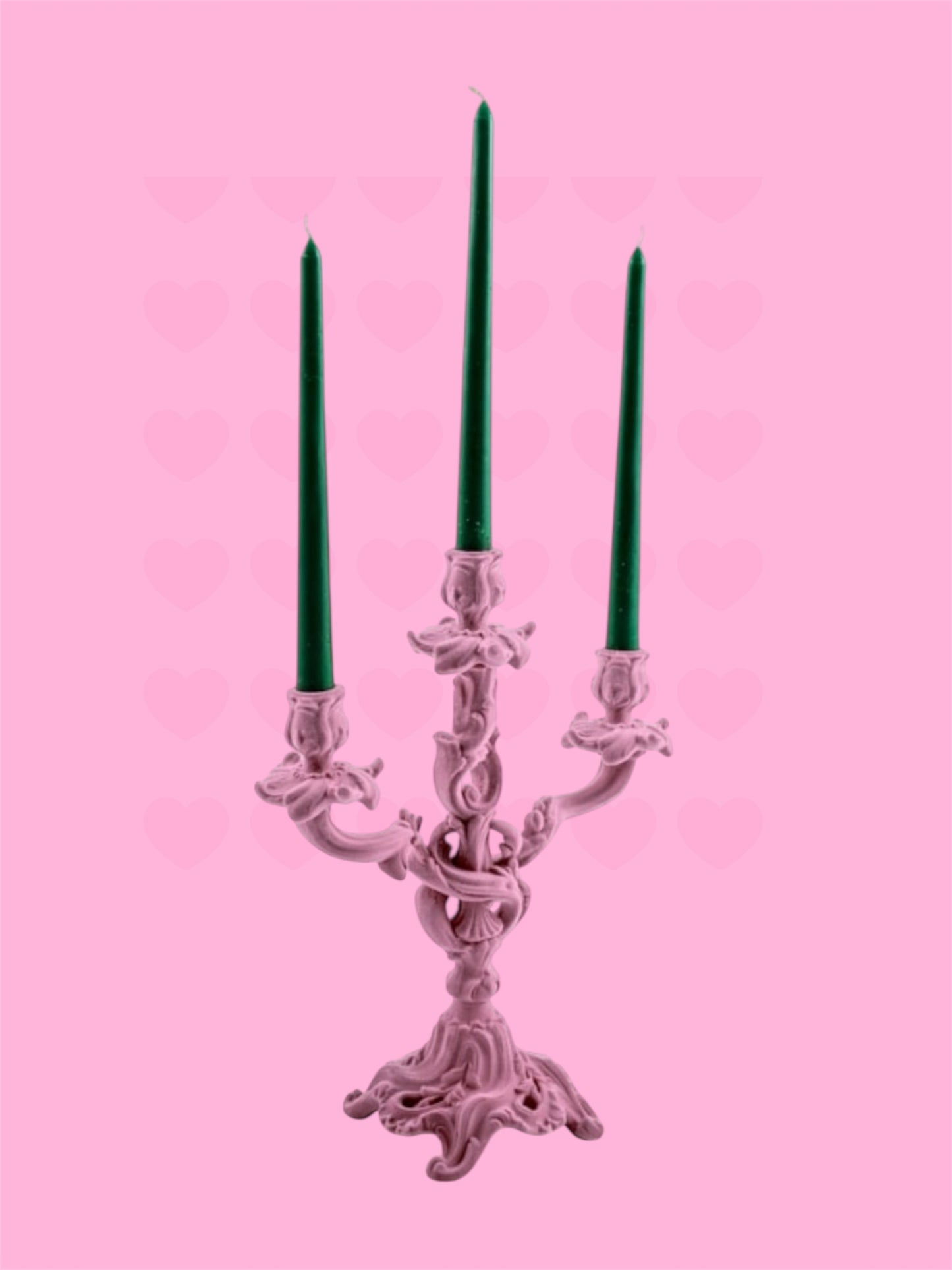 Pink Flock Candle Holder – Bold Velvet-Feel Statement Decor