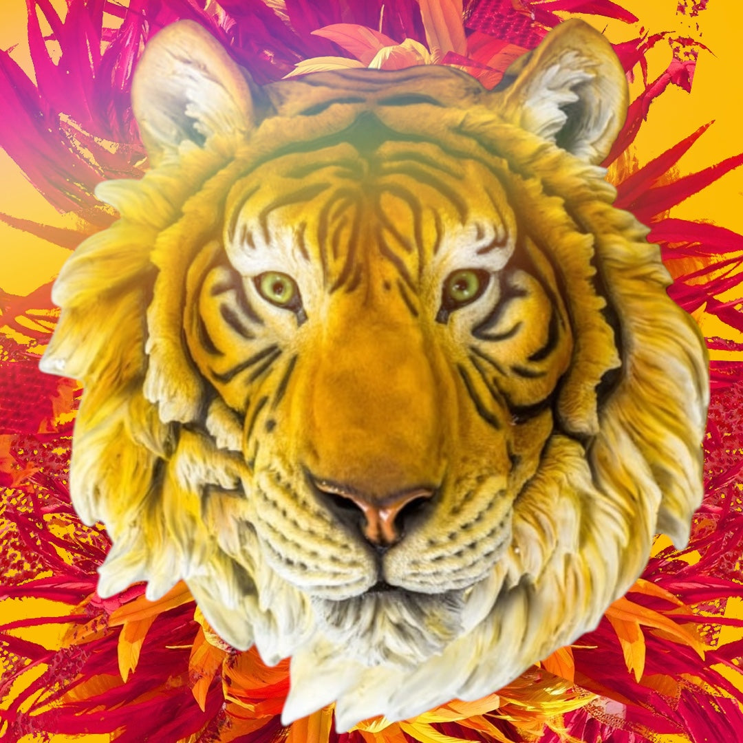 Large Tiger Wall Head – Fierce & Majestic Animal Wall Art