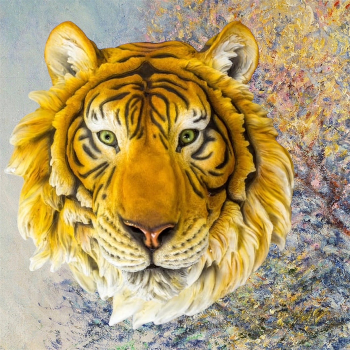 Large Tiger Wall Head – Fierce & Majestic Animal Wall Art