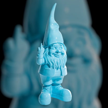 Medium Bright Blue "Naughty Gnome" Figure – Cheeky & Colourful Garden Decor